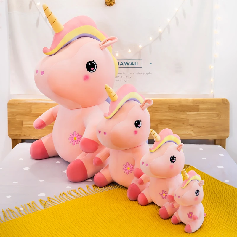 65cm Kawaii Giant Unicorn Plush Toy Soft Stuffed Unicorn Soft Dolls Animal Horse Toys For Children Girl Pillow Birthday Gifts