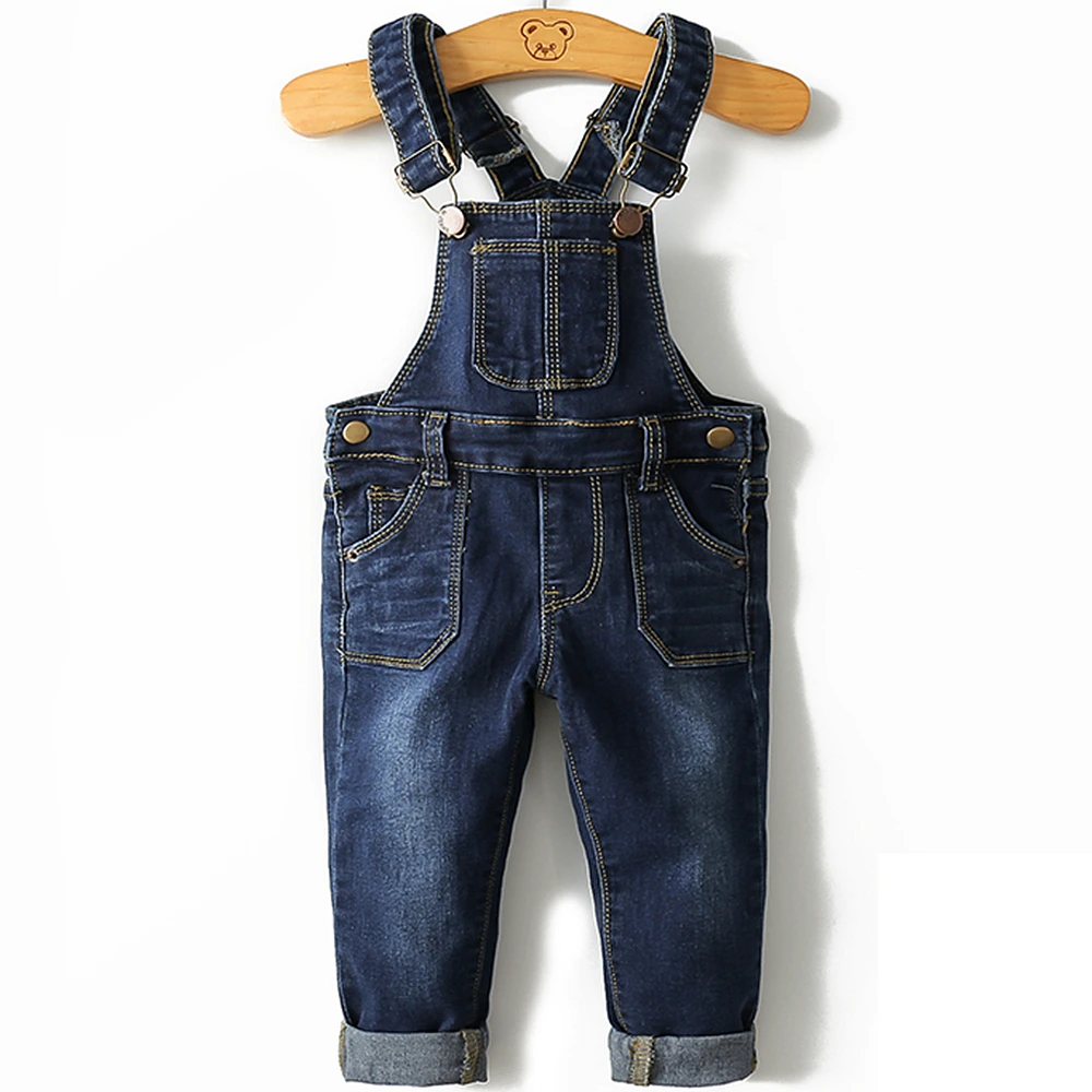 

1-5T Spring Kids Overalls Slim Trousers Boys Girls Suspender Bib Denim Pants Kids Jeans Jumpsuit Clothes Children Clothing