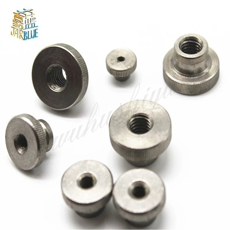 5pcs or 10pcs M2 M2.5 M3 M4 M5 M6 Stainless Steel Knurled Thumb Nut With Collar Manual Adjustment Nuts Round Head Knurling Gb806