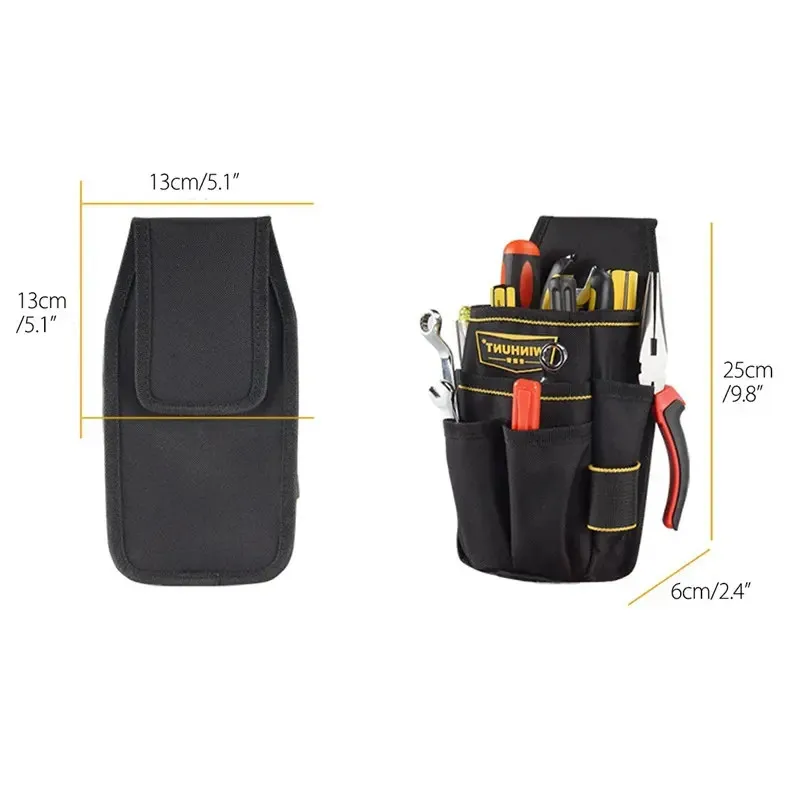 Electrician Tool Pouch Waist Bag Multi-function Screwdriver Hammer Wrench Drill Storage Tool Bag With Adjustable Belt