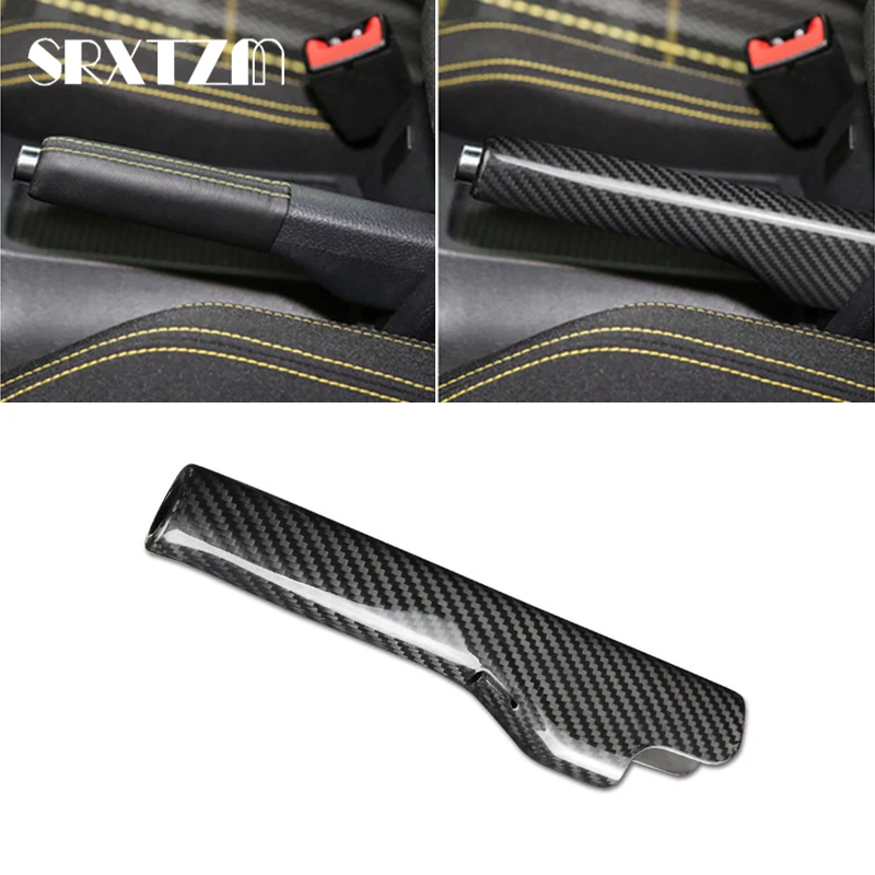 For Volkswagen VW Jetta MK3 Golf 6 MK6 EOS Scirocco Accessories Carbon Fiber Handbrake Cover Hand Parking Brake Handle