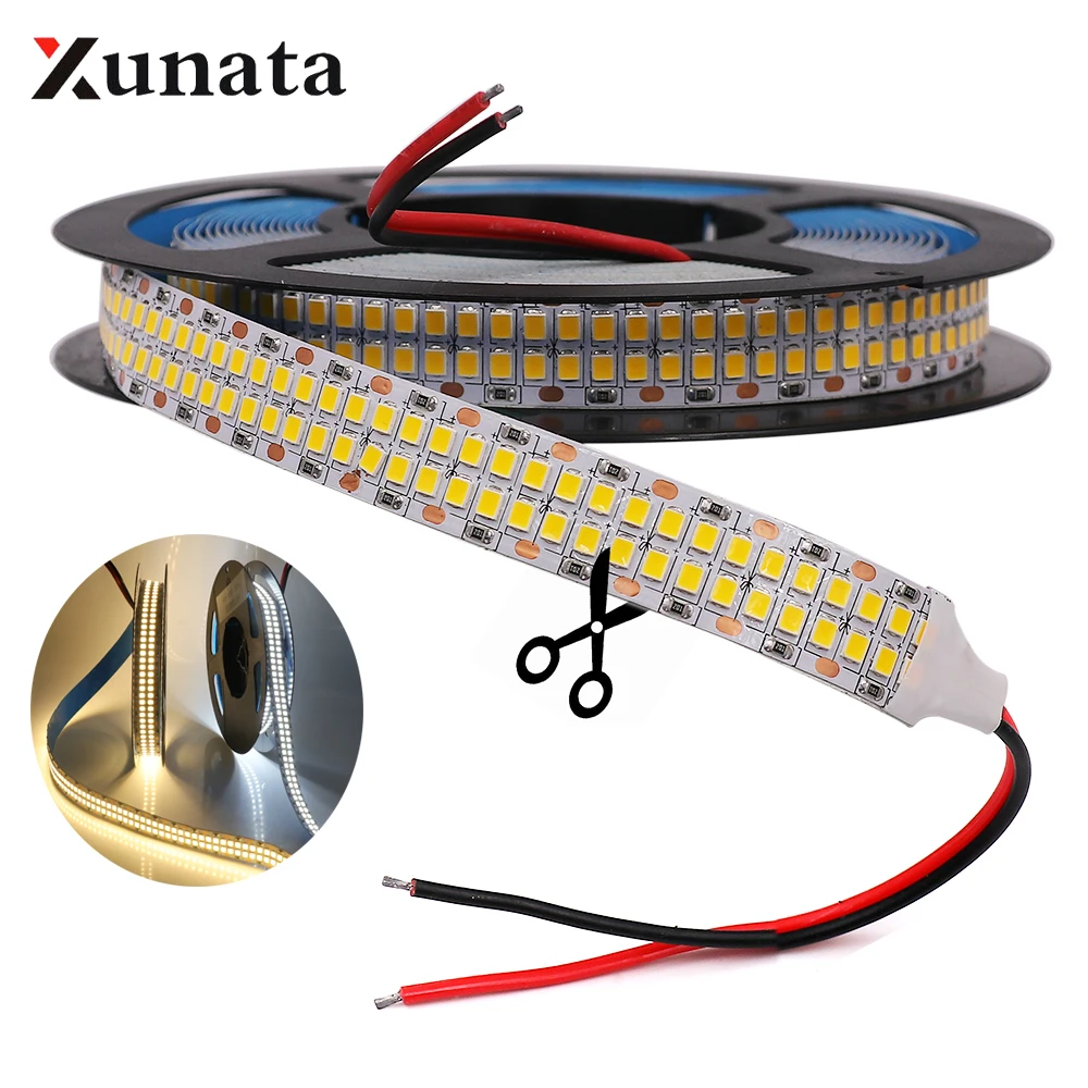 12v conduziu a corda flexível impermeável da fita do diodo ip21 ip65 ip67 para a decoração 5m da sala a luz de tira smd 2835 120/240/480 diodos