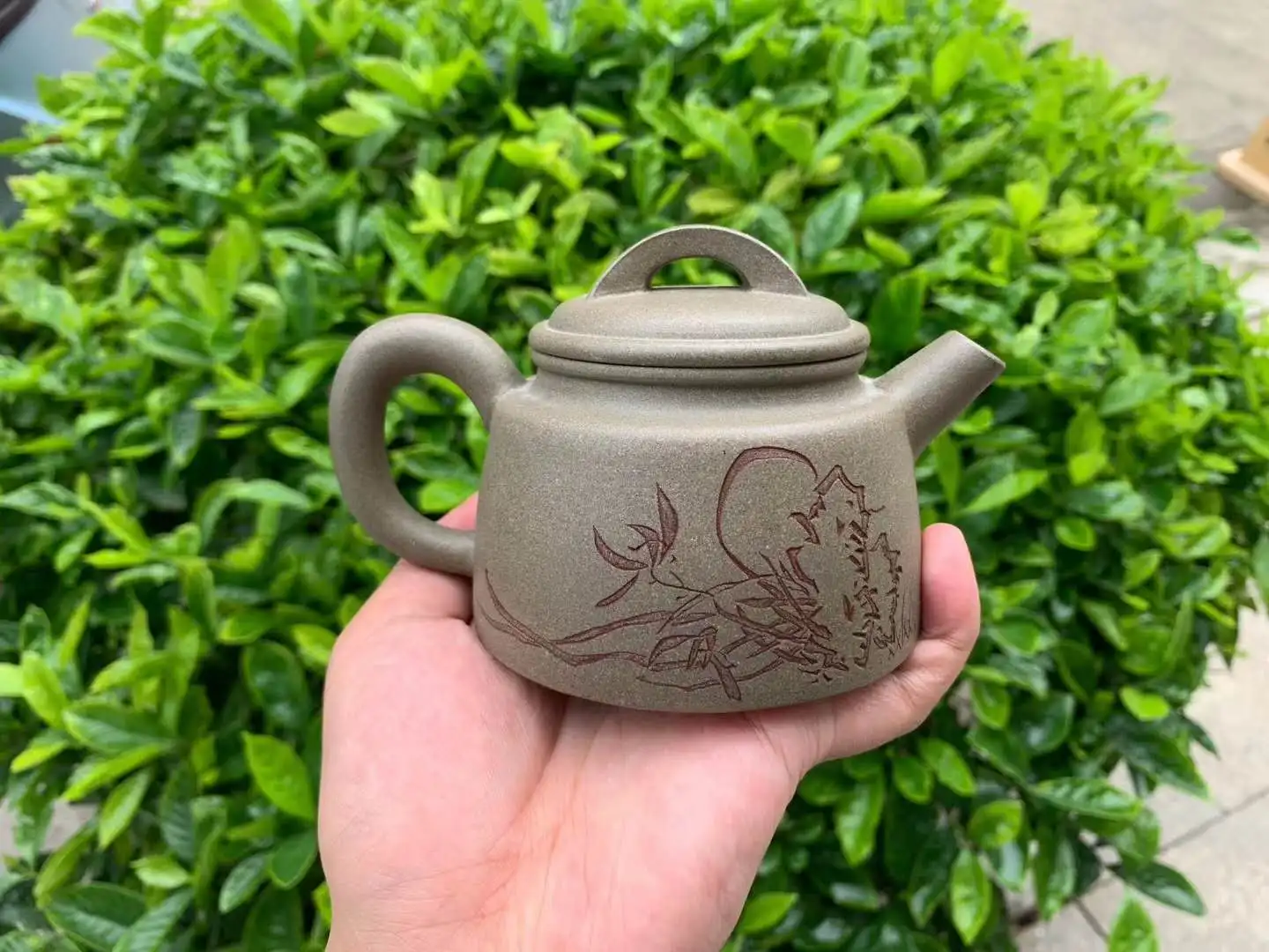 purple clay teapot pure handmade orchid Guzhong raw ore raw crab shell green medium quality 230cc teacher Qi tea set