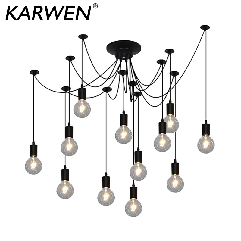 

Loft Edison Industrial Hanging lamps E27 Length 120cm 150cm 200cm Pendant Lights Nordic Spider Industrial Pendant Lamp