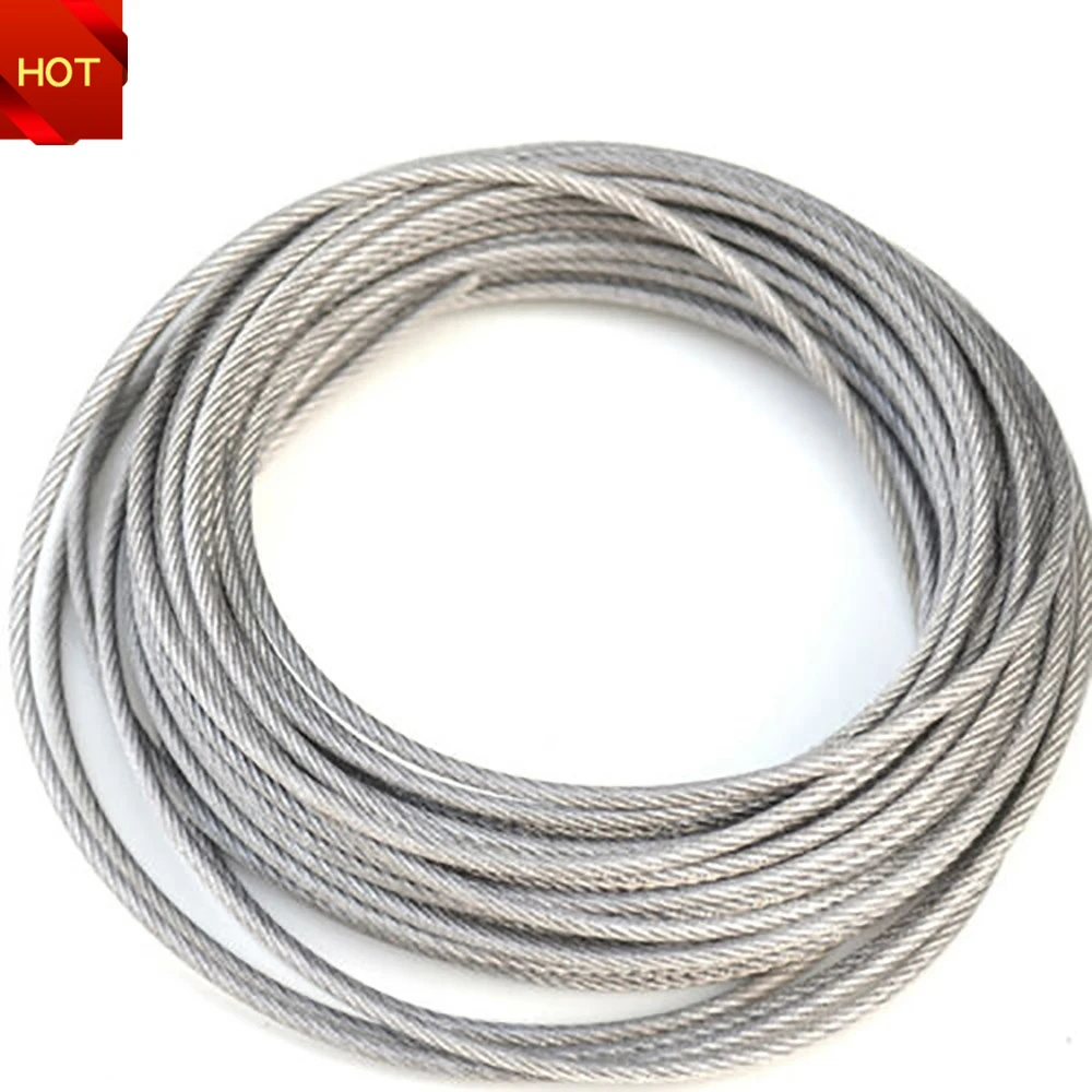 1Meter 304 Stainless Steel Wire Rope 7*19 Diameter 1mm 1.2mm 1.5mm 2mm 2.5mm 3mm 4mm 5mm 6mm 8mm 10mm Lifting Rope Rustproof