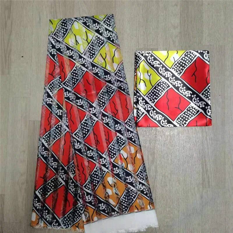 Hot Sale Ghana Style Satin Silk Fabric With Ribbon 2021 Latest Style Beautiful Design for Party Dress ! L121681