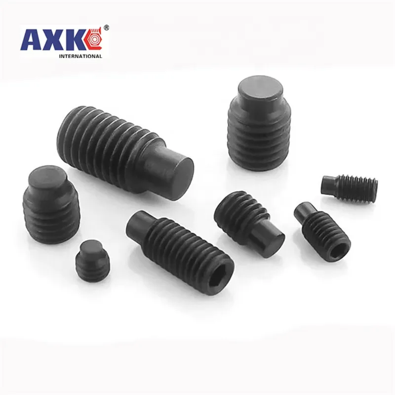 M3 M4 M5 M6 M8 M10 M12 M14 M16 DIN915 Black grade 12.9 steel Hex Hexagon Socket Set Screw with Dog Point Grub Convex End Bolt