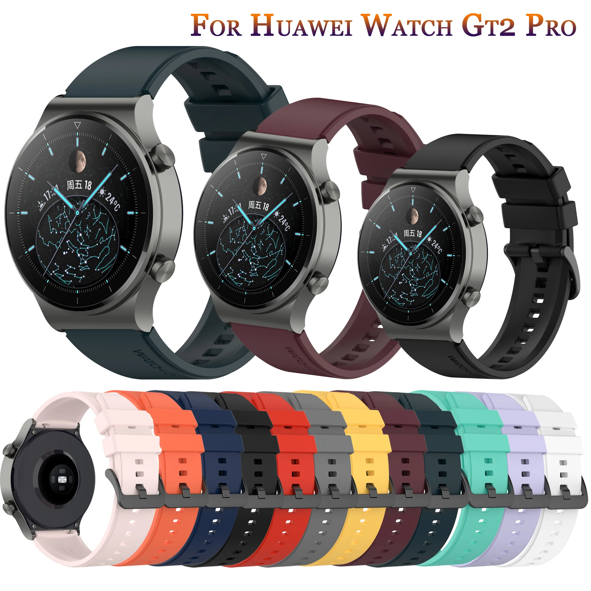 Official Silicone Wrist Strap for Huawei Watch GT 42mm46mm smartwatch Strap for huawei watch GT2 Pro GT2 46mm Band belt bracelet