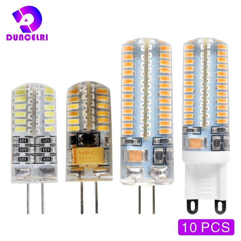 10pcs/lot G4 G9 LED 12V 220V AC DC 1w 2w 3w 4w 5w 6w Replace 40w 60w Halogen Lamp Light 360 Beam Angle Chandelier LED Bulb Lamp