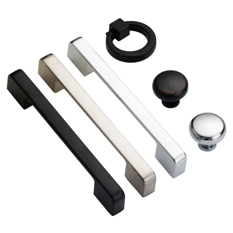 Black Cabinet Handles Furniture Handle Chrome Cupboard Knob Pulls Furniture Hardware Kitchen Handle Cabinet Knob Gold