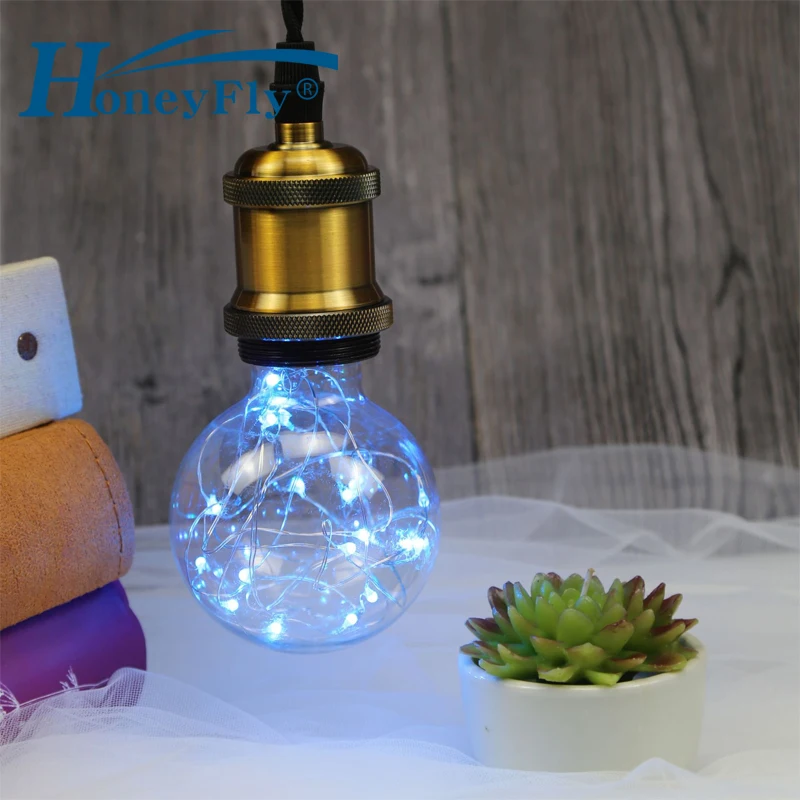 HoneyFly LED G80 Fairy Lamp Bulb E27 220V 3W Copper Wire Multi-color Bulbs Christmas Wedding Party Decorative Lamp