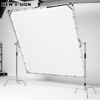 2.4x2.4m / 3x3m / 3.6x3.6m Butterfly Light Modifier Large Sun Scrim White Diffuser for Film Crew Large Advertisement Photography