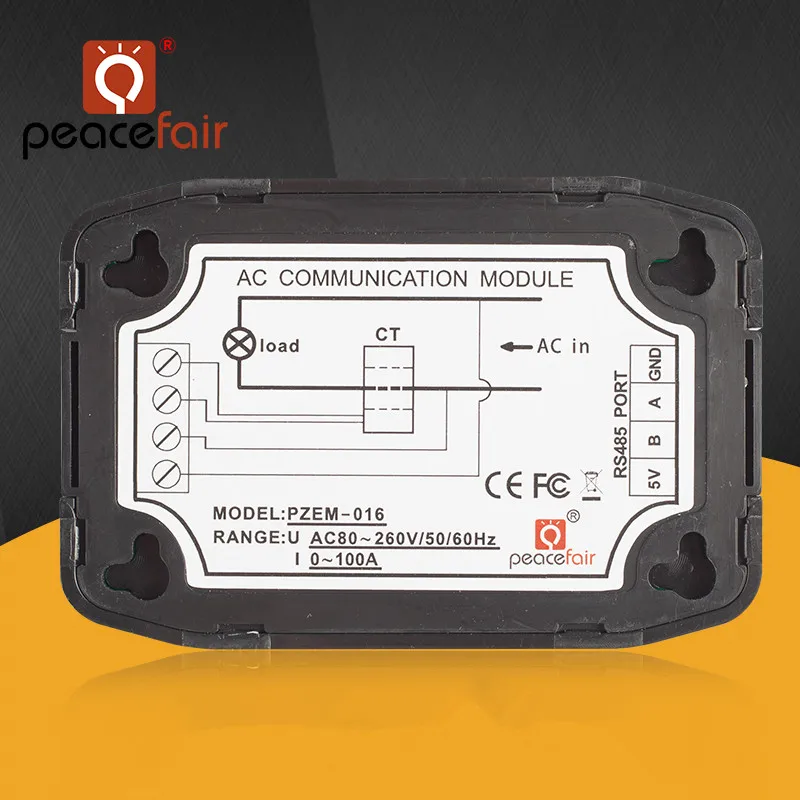 Account current egységes Fázis aktuális feszültség áram Fogyasztásmérő Elektromos Energia Ampermérő RS485 modbus Frekvencia PF Képellenőrző 100A vel Behasít CT&USB