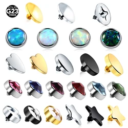 10pcs/lot Titanium Micro Dermal Anchor Top Piercings Gem Skin Diver Dermal Anchor Hide in Surface Piercing Implants Sexy Jewelry