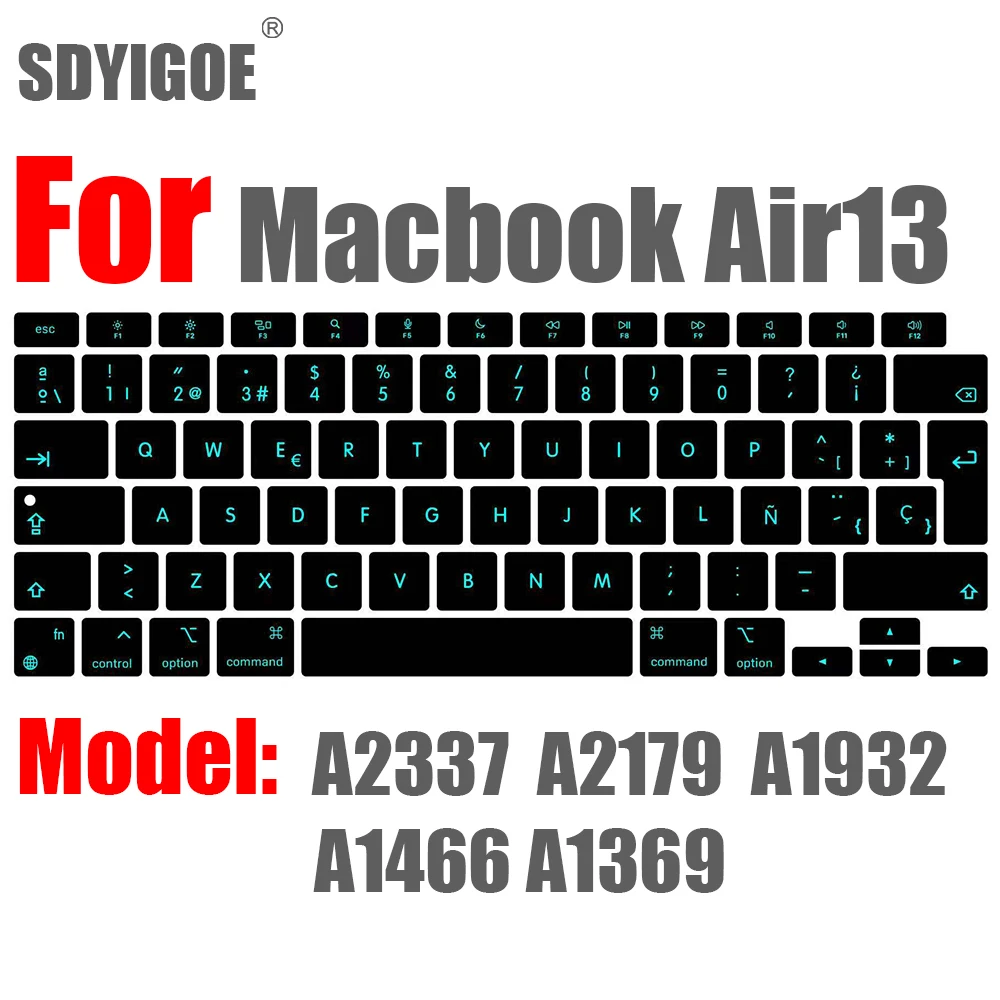 ES FR RU Bàn Phím Laptop Cho Macbook Air 13 M1 A2337 Silicon Màng Bảo Vệ Bàn Phím Air13 A2179 A1932 a1466 Bao