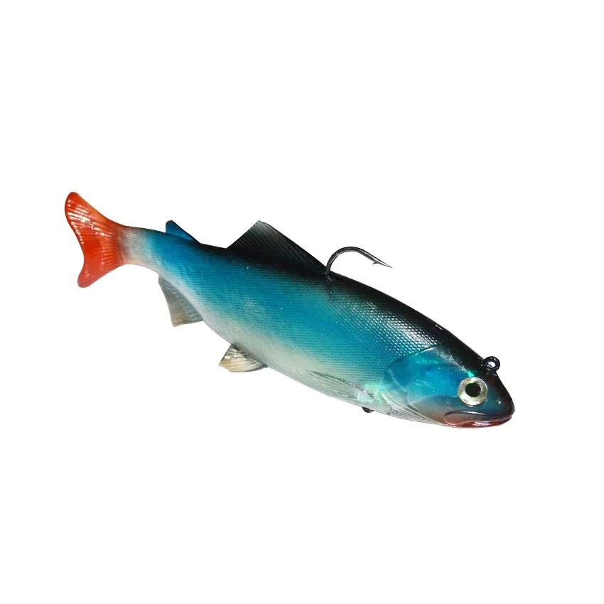 

hot sale 3pcs/lot deep sea fishing bait 20cm 130g pvc soft artificial fishing lure tackle bass bait with treble hook swimbait