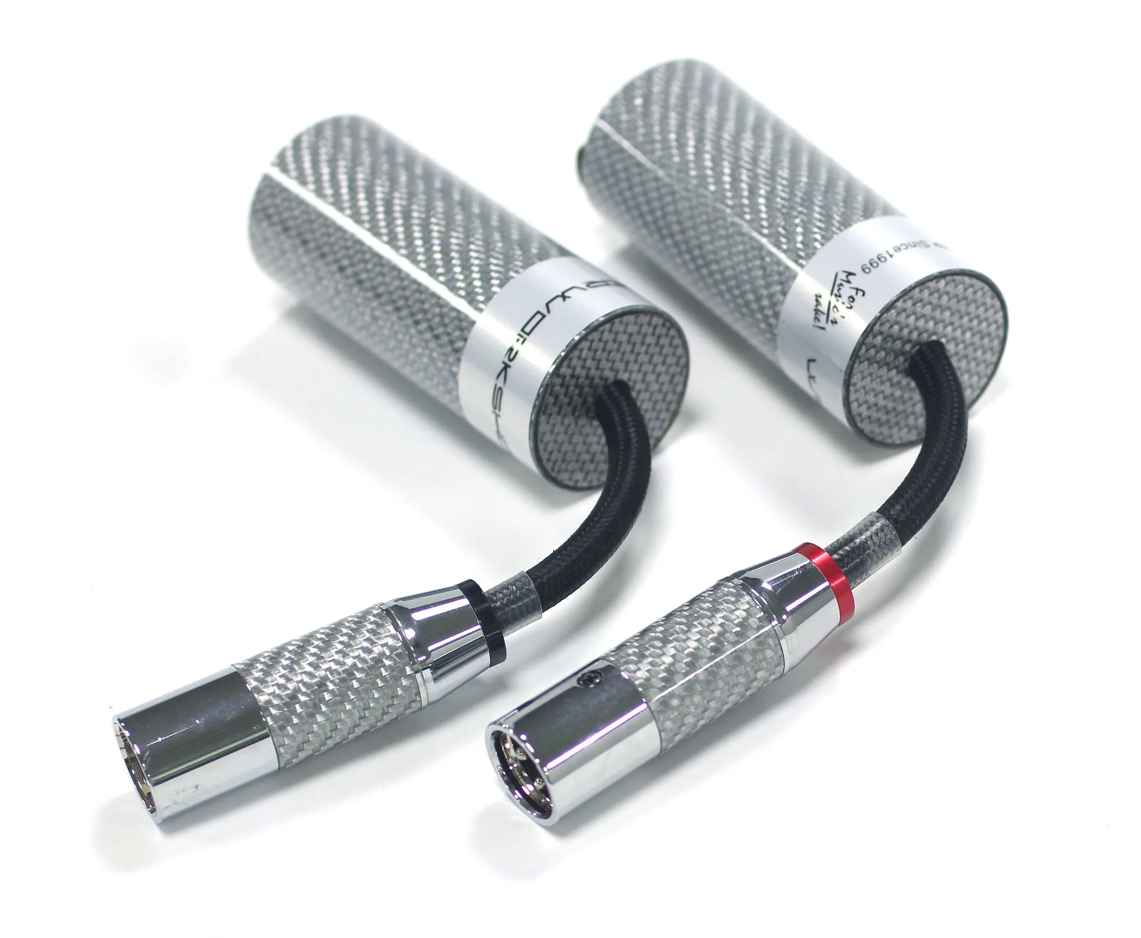 1 pair High Quality OFC carbon fiber RCA  XLR Cable Wire Filter Purifier HiFi Audio Noise Filter