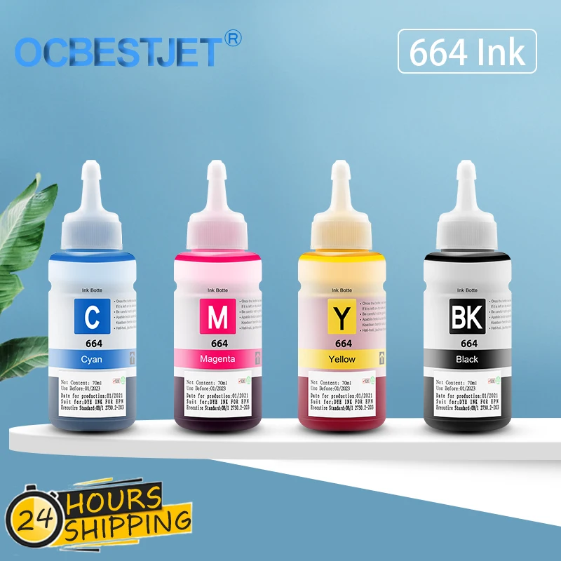 664 Dye Ink For Epson L120 L132 L210 L310 L365 L380 L382 L486 L550 L800 L805 L1300 L1455 ET-2500 ET-2650 ET-16500 Printer