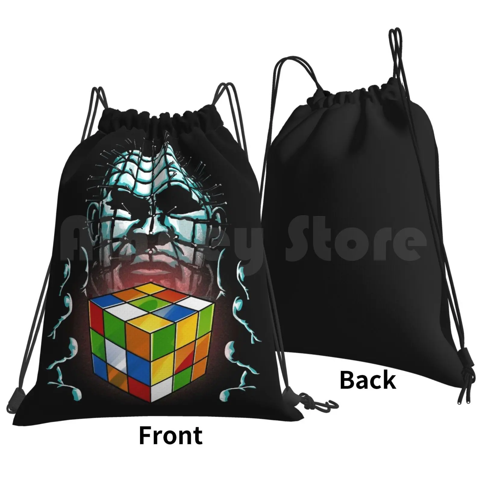 The Box Backpack Drawstring Bags Gym Bag Waterproof Hellraiser Pinhead Horror Cub Monsters Classic Horror Movies