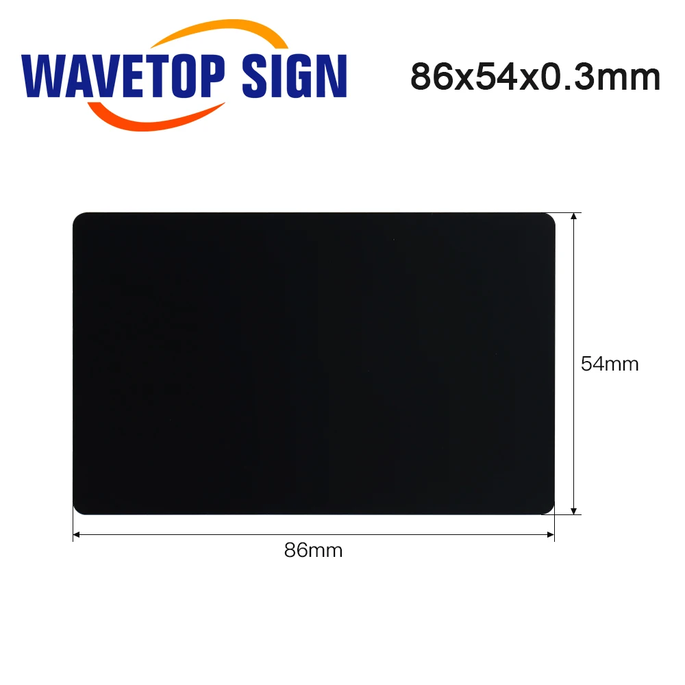 Material de teste multicolorido da folha do metal da liga de alumínio do cartão de nome do negócio dos pces t 100mm de wavetopsign 0.3 para a máquina da marcação do laser