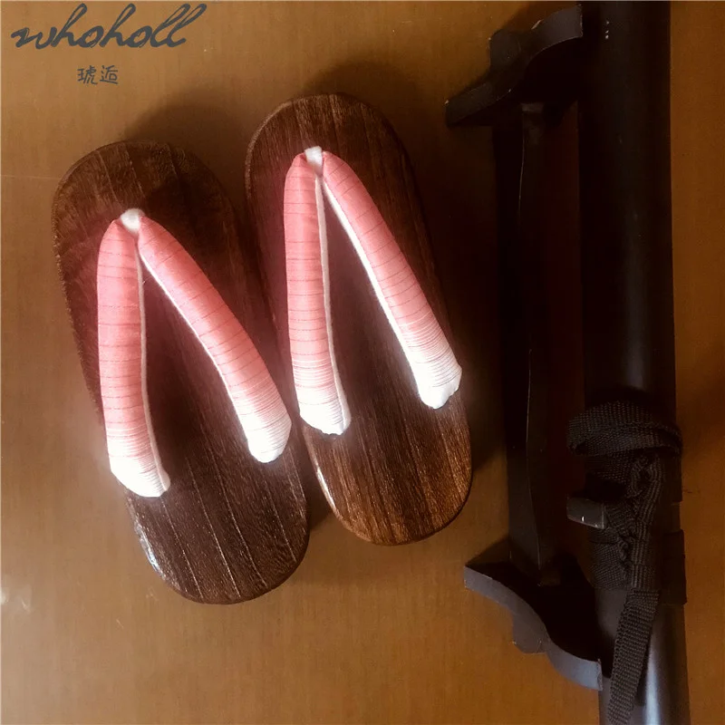 WHOHOLL Summer Slides Women Slippers Japanese Geta Wood Clogs For Kimono Flip-flops For Female Kids Geta Cosplay Costumes Shoes