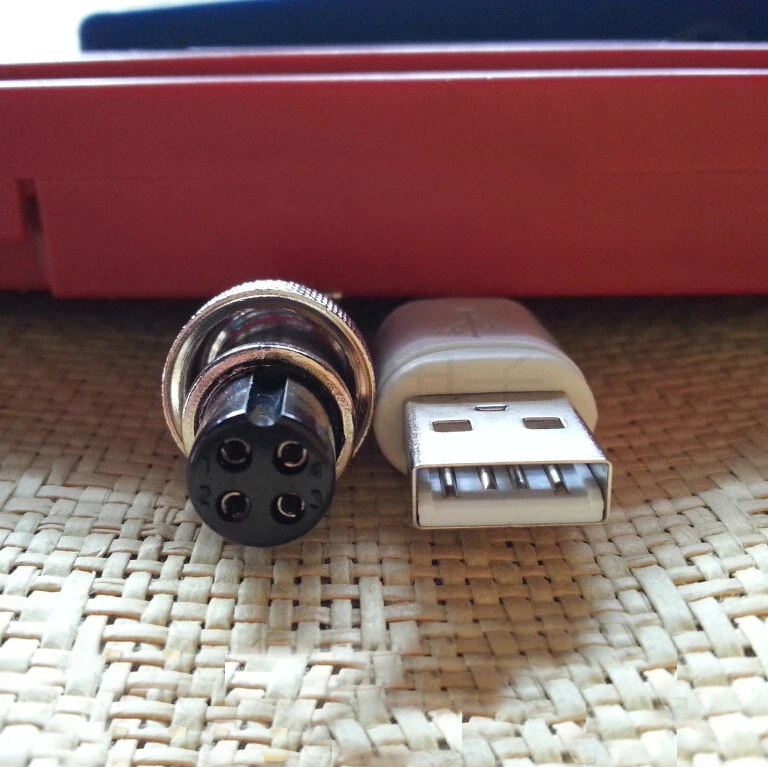 4PIN Aviation Connector plug To USB With Shielded cable 1.5M 2M 3M