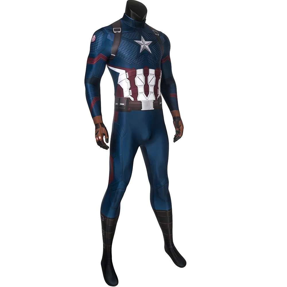 Captain America Spandex Zentai bodysuits para adultos e crianças, Steve Rogers Cosplay, macacão super-herói, Halloween bodysuits