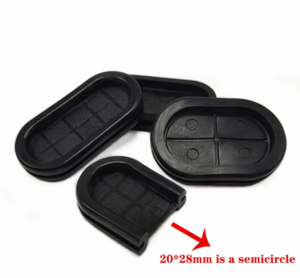1/2/5 pces preto oval dupla face ilhós de vedação 13*27mm-50*75mm plugue de borracha o-ring fio proteção juntas de bobina