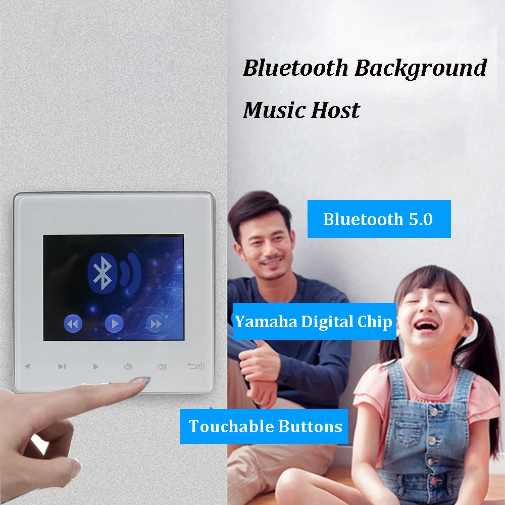 

Wall Mounted Bluetooth Amplifiers Board Audio Smart Home Theater System Amplificador FM 2/4 CH 25W, Support Connect 2-8 Speakers