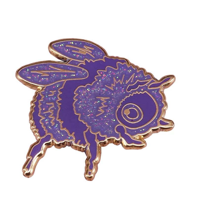 Magical Purple Honeybee Badge Cute Glitter Insect Pin Show your support to ecology!