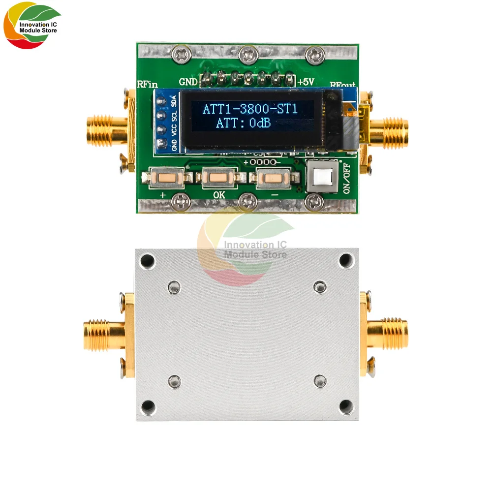 Mini RF Programmable Attenuator 0-31dB Adjustable 1dB Step/return 1-3800MHz CNC Shell PC Controllable Spectrum Analyzer USB 5V