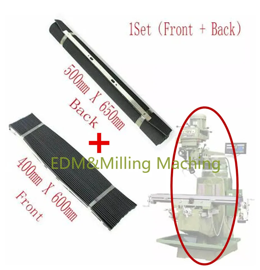 Bridgeport Milling Machine C70+71 Accordion Type Way Rubber Cover Set Front + Back 400x600mm 500x650mm CNC Milling Machine Pad