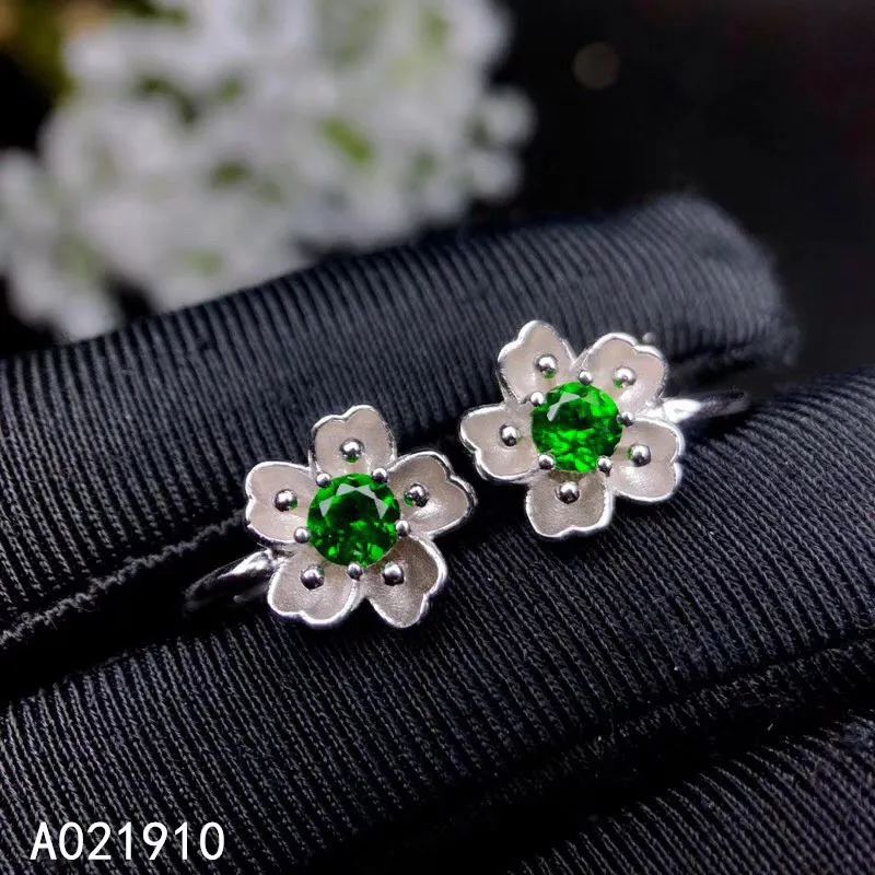 

KJJEAXCMY boutique jewelry 925 sterling silver inlaid natural Diopside Ear clip without needle female earrings support detection