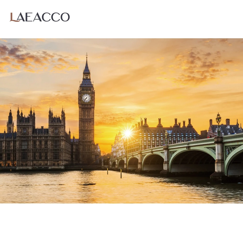 معلم شهير لندن بيغ بن المباني الحديثة جسر نهر التصوير خلفية غرفة المعيشة ديكور صور خلفية ملصق