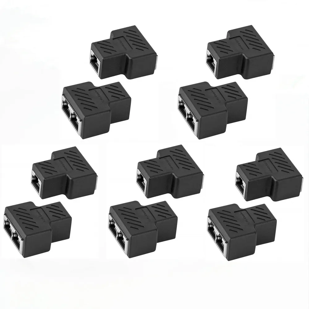 Złącze RJ45 Splitter złącze Inline 1 do 2 Splitter Cat7 Cat6 Cat5e kabel Ethernet Adapter Extender