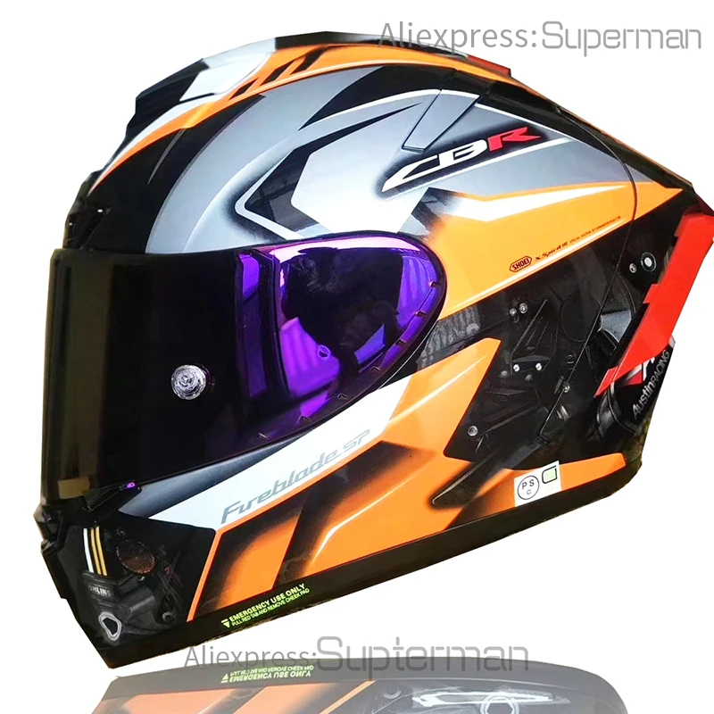 Full Face Motorcycle helmet X14 Hon CBR orange color  Riding Motocross Racing Motobike Helmet Casco De Motocicleta