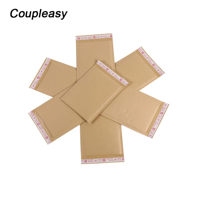 10Pcs 4 Sizes Natural Kraft Paper Bubble Envelope Self Seal Adhesive Bubble Mailer Business Waterproof Shipping Mailing Bag