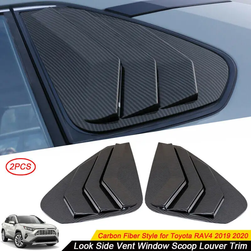 

For Toyota RAV4 2019-2021 Carbon Fiber Look Side Vent Window Scoop Louver Trim car accessories