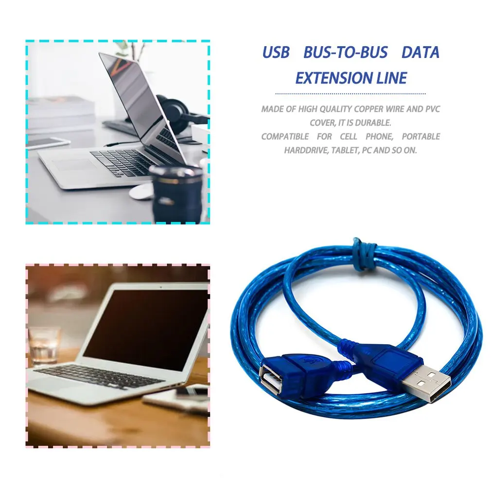 1M/1.5M/3M Super Long USB 2.0 Male To Female Extension Cable High Speed USB Extension Data Transfer Sync Cable