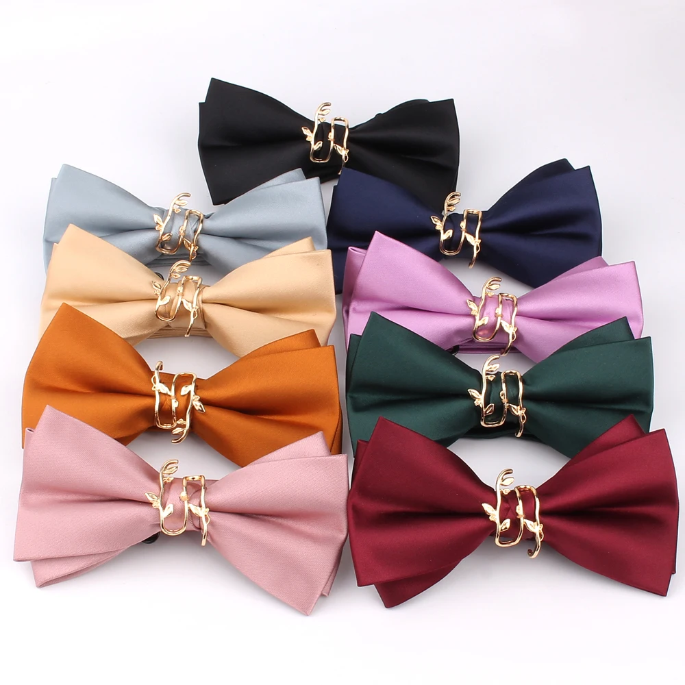 Men Bowtie Casual Solid Bow tie For Men Women Adult Bow Ties Cravats Male Solid Color Bow knot For Party Wedding Black Bowties