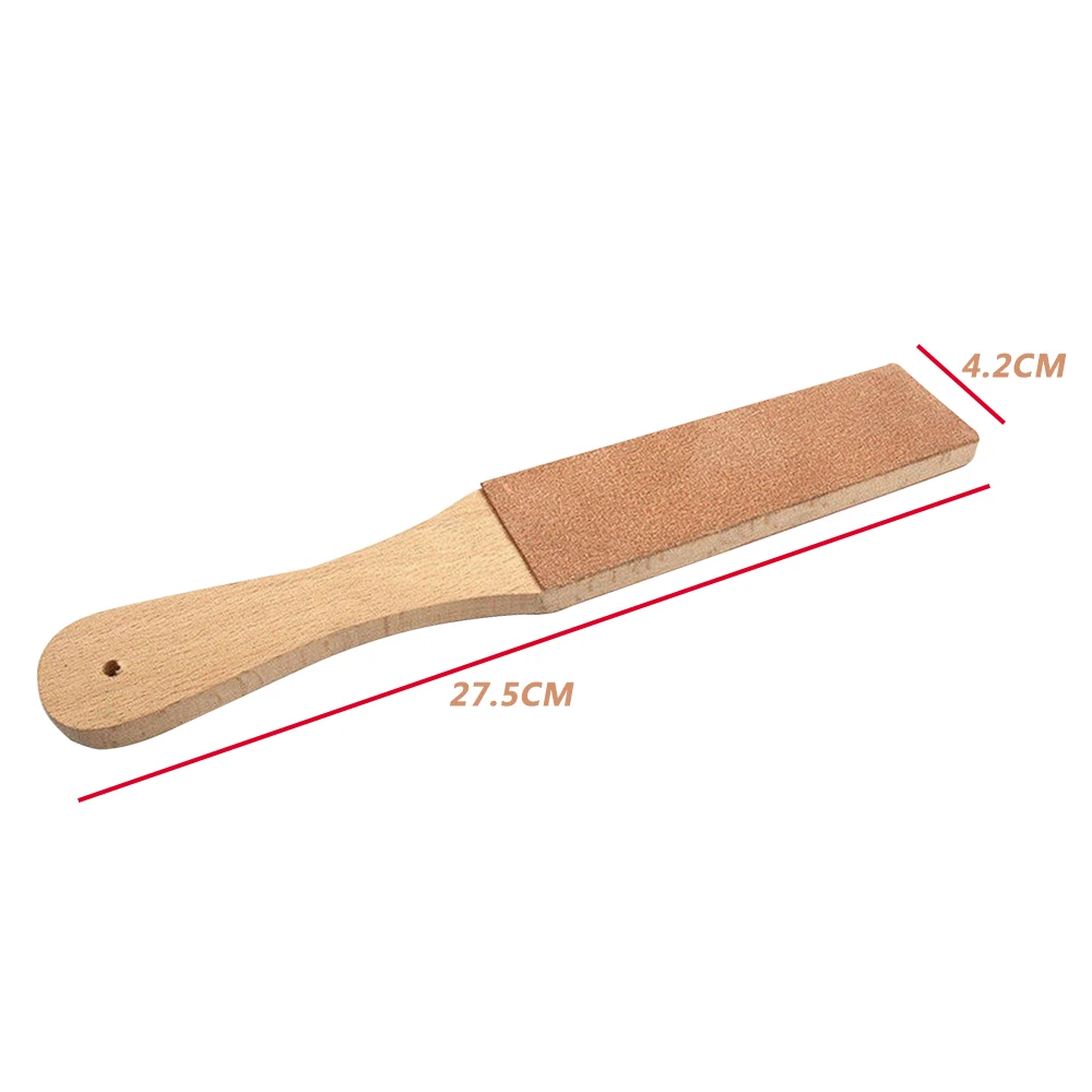 Dual Sided Leather Blade Strop Cutter Razor Sharpener Polishing Wooden Handle Kitchen Knife Sharpener Scissors Sharpening Tool