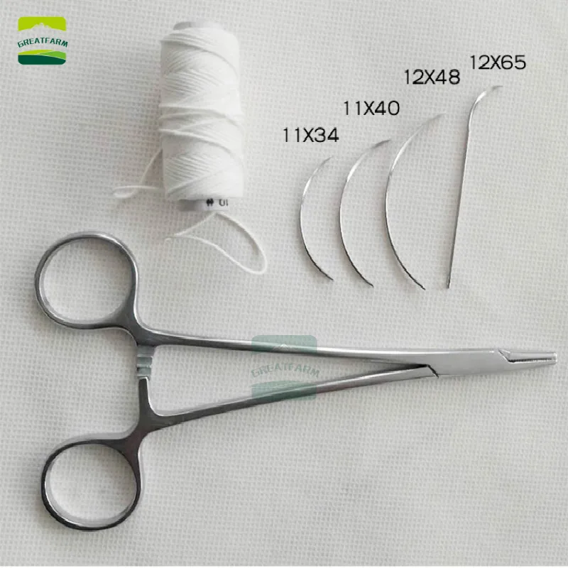 Veterinary medical suture needle Suture Surgical suture needle Veterinary instrument Pig cattle sheep pet Curved needle External