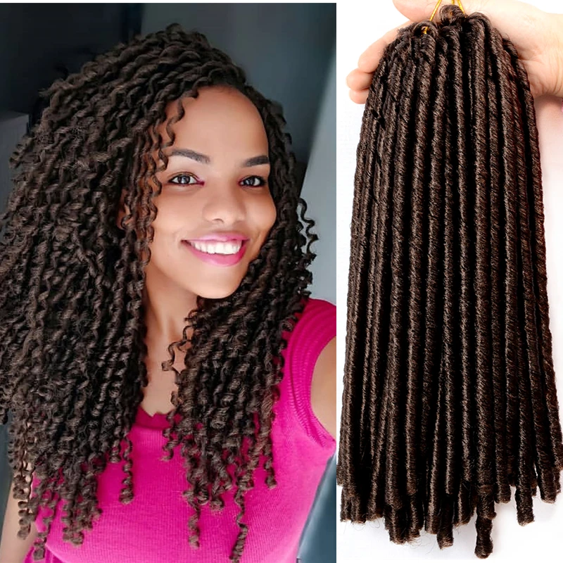 Full Star Häkelzöpfe Synthetische Haarverlängerungen Weiche Faux Locs Schwarz Braun Bug Farbe 70 G/Pack Häkelhaar für Frauen – Detail 10