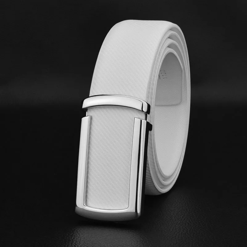 High Quality new fashion C letter genuine leather white belt men solid buckle casual personality smooth buckle student mens belt