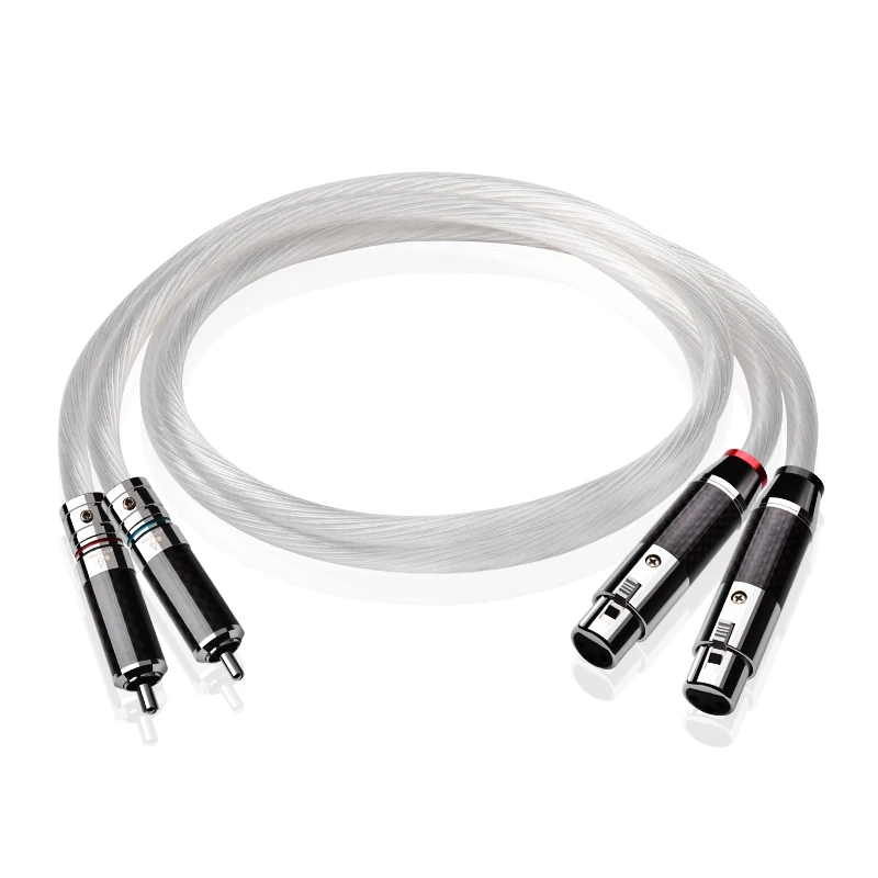 Hifi 2RCA do 2XLR kabel wysokiej jakości OCC posrebrzane Dual XLR na podwójny kabel Audio RCA