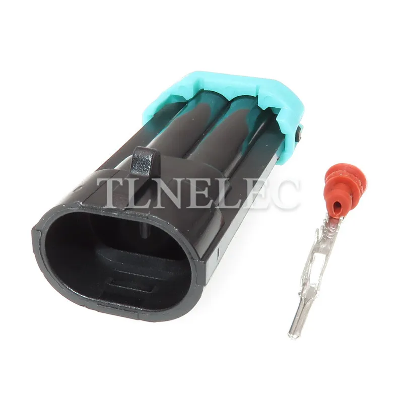 12162000 12052641  Delphi 2 Pin Way Black Male Female Waterproof Temperature Sensor Plug Auto Connector