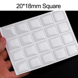 20*18mm Clear Square Epoxy Sticker Epoxy Domes 3D Effect For Jewelry Pendant Crafts Making