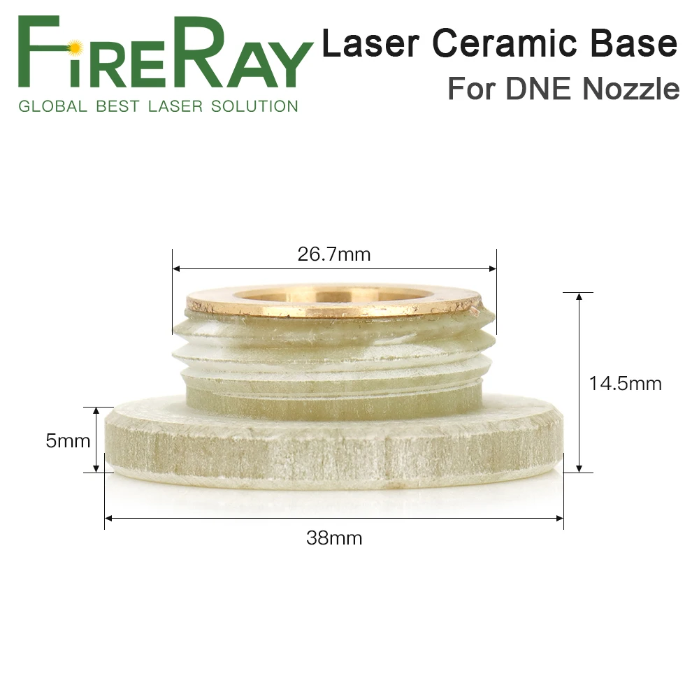 FireRay D26.6mm H14.5mm Laser Ceramic Base Part Imported DNE Insulation Ring Laser Head Ceramic Body for OEM DNE Laser Nozzle
