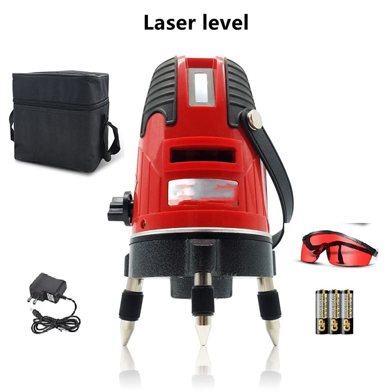 Laser Level 2/3/5 Lines Self-Leveling 360 Horizon And Vertical Red Lasers Slim Beam Rotatable for Indoor Outdoor Measure Tools