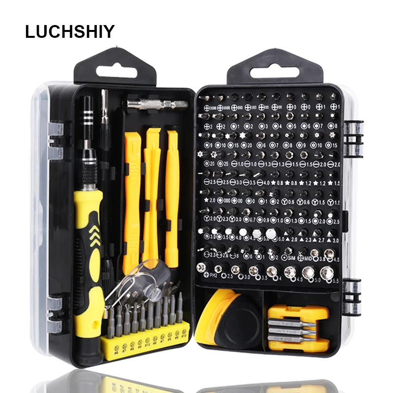 

138 In 1 Screwdriver Set CR-V Magnetic Screw Bits Precision Phillips Torx Hex Screws Household Repair Phone Computer Hand Tools